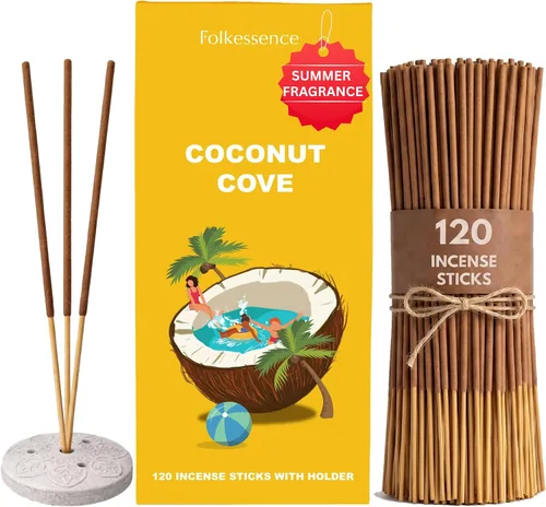 Miniatura 10 de Folkulture Varillas de incienso japoneses Paquete de 60 inciensos de madera de aloe premium Sin carbón, sin humo negro Aroma amaderado