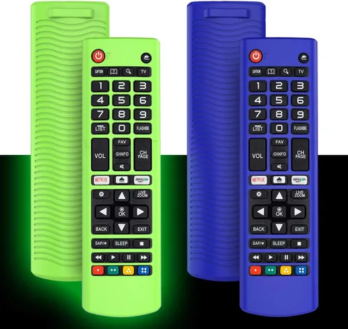 Juego de 2 fundas de silicona para LG AKB75095307 AKB75375604 AKB74915305 Remote, a prueba de golpes, antipérdida, protector de piel para LG Smart