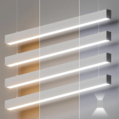 Miniatura 16 de Luz lineal LED de 4 pies, luz arriba y abajo de 50/45/40/35/30W, CCT de 3000/4000/5000K, luminarias lineales comerciales y residenciales