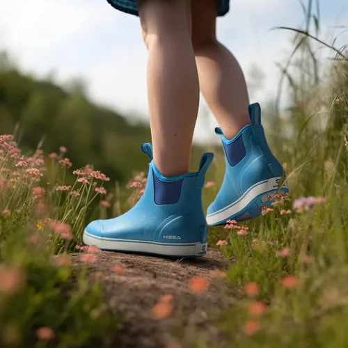 Miniatura 5 de HISEA Botas de lluvia al tobillo para mujer, botas de goma para pesca, botas de jardín impermeables para mujer