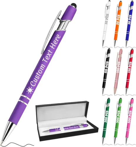 Miniatura 67 de Bolígrafos personalizados con grabado de nombre personalizado, bolígrafos de punta de lápiz con punta de lápiz personalizada, bolígrafos de Azul