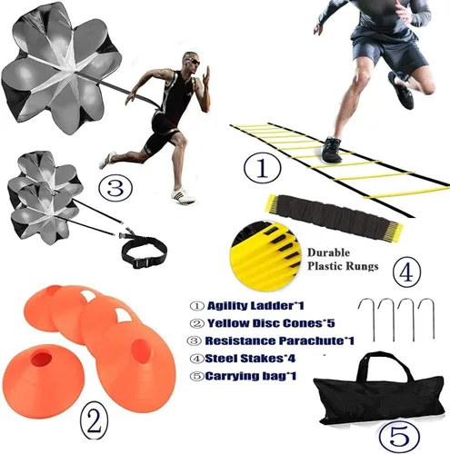 Miniatura 2 de Escalera de agilidad, entrenamiento de velocidad, equipo de entrenamiento de velocidad de agilidad de fútbol, escalera de agilidad de 20 pies, 6