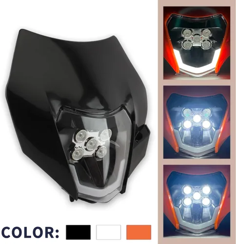 Miniatura 5 de Faro delantero LED para Dirt Bike, kit de lámpara de cabeza universal para motocicletas compatible con Motocross, Pit Bike, Enduro, ATV, Supermoto