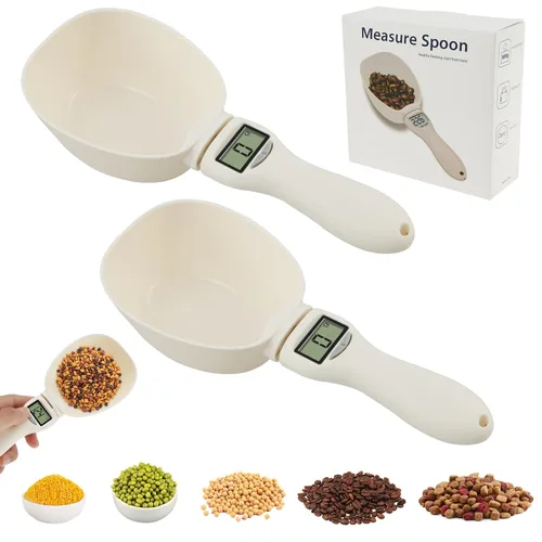 Miniatura 8 de Cuchara medidora digital simple 4 en 1 unidad, 28.22 oz/0.04 oz de alta precisión, pantalla LED, mango extraíble, ideal para alimentos de mascotas
