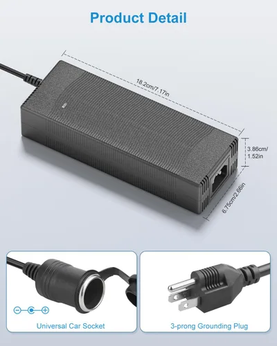 Miniatura 4 de ALITOVE Convertidor de CA a CC actualizado 2025 de 110 V a 12 V 12.5 A 150 W 9.2 pies Adaptador de encendedor de cigarrillos a enchufe de pared