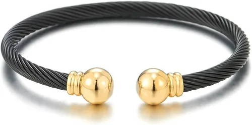 Miniatura 6 de Pulsera de acero inoxidable trenzada COOLSTEELANDBEYOND elástica ajustable para hombre y mujer