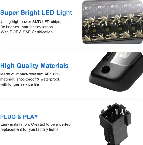 Miniatura 4 de Luz de freno LED de reemplazo para tercera luz para Ram 1500 1994-1997 y 1999-2001 / Ram 2500 3500 1994-1997 y 1999-2002, luz de carga de alto