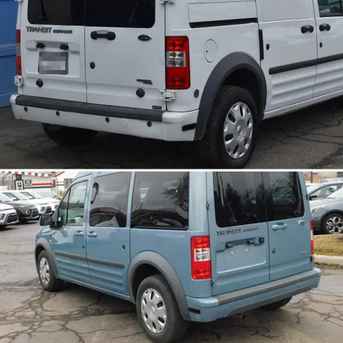 Miniatura 4 de Para Ford Transit Connect 2010 2011 2012 2013 Carcasas de marcador lateral delantero y trasero para parachoques Lente ahumada 4 piezas