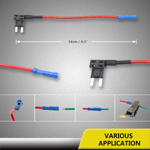 Miniatura 4 de Recoil FT2-10 Paquete de 10 adaptadores de fusible para automóvil de 12 V, adaptador de fusible mini ATS con 10 fusibles de 10 A, 20 A
