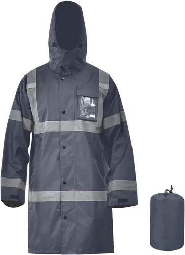 Miniatura 6 de A-SAFETY Chaqueta de lluvia de alta visibilidad, gabardina y chaqueta de lluvia de seguridad RIVER OTTER Petos de lluvia ANSI Clase 3 Negro