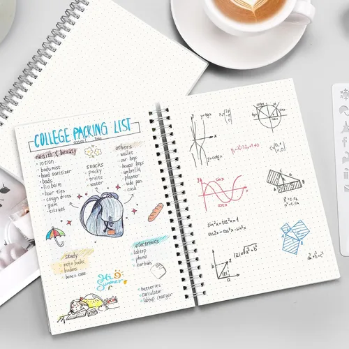Miniatura 8 de RETTACY - Cuaderno de viñetas con puntos, paquete de 3, 160 páginas por paquete, tamaño A5 mediano (5.7" × 8.3"), papel grueso de 100 gsm