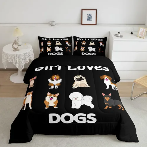 Miniatura 36 de Feelyou Juego de edredón de oso azul, juego de ropa de cama de osos de animales, juego de edredón acolchado con estampado de arboleda de galaxia