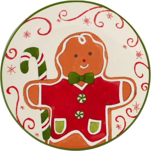 Miniatura 3 de Certified International Holiday Magic Gingerbread - Platos de canapé/almuerzo/merienda de 6 pulgadas, juego de 4