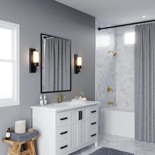 Miniatura 9 de Pfister Willa LF042MALBG - Grifo para lavabo de baño, control único, 1 mango, orificio único, certificado NSF, acabado dorado cepillado, LF042MALBG
