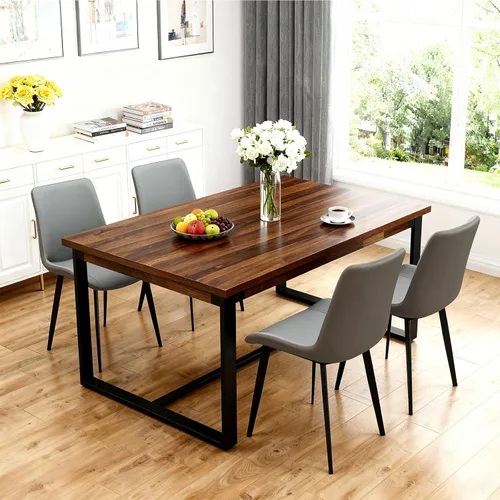 Miniatura 11 de Juego de 2 sillas de comedor modernas, sillas de comedor de cuero PU, sillas de cocina tapizadas con respaldo ergonómico y patas de metal
