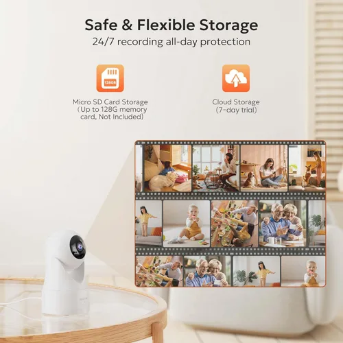 Miniatura 9 de owltron Cámara de seguridad interior 2K, cámaras de 360° para seguridad del hogar con detección de movimiento, WiFi de 2.4G