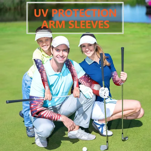Miniatura 7 de JUNAN Mangas deportivas de compresión para brazos, 1 par de mangas de protección UV que absorben