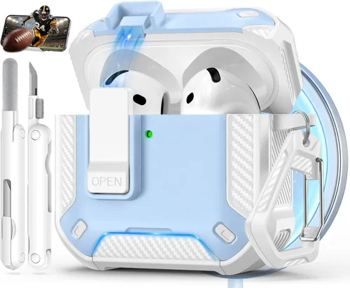 Miniatura 55 de Funda para AirPods Pro de 2 generación con soporte para teléfono, diseño de interruptor automático de protección completa contra caídas con kit