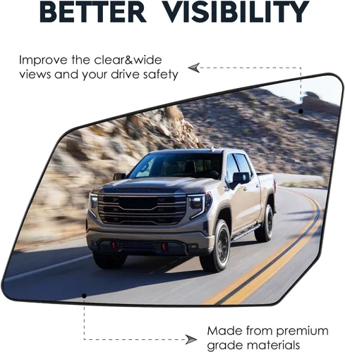 Miniatura 3 de Nuevo espejo calefactable del lado izquierdo del conductor compatible con GMC Acadia Chevy Traverse Saturn Outlook reemplazo para 15951926 33223