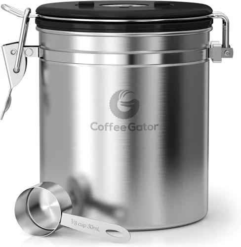 Miniatura 8 de Frasco con cuchara acero inoxidable de café Coffee Gator, M, Acero inoxidable plateado