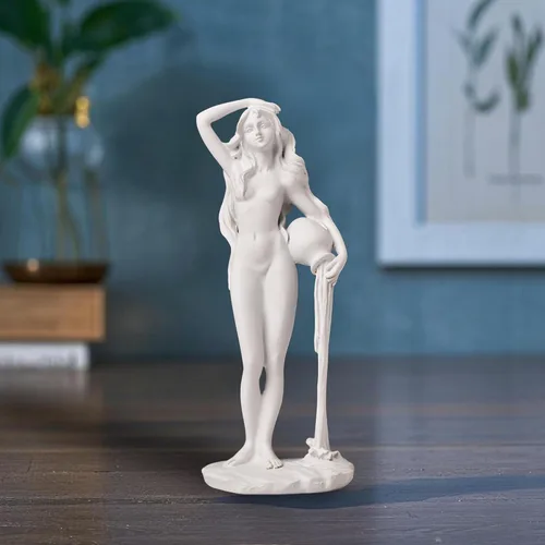 Miniatura 5 de Escultura de la diosa del nacimiento de Venus de 7.4 x 2.8 pulgadas, arte clásico de resina blanca, decoración del hogar y la oficina, para boda