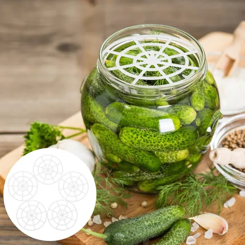 Miniatura 6 de Angoily Prensador de malla de pesas de fermentación para frascos de boca ancha, 10 unidades de placas de prensa de frascos, herramienta de prensa