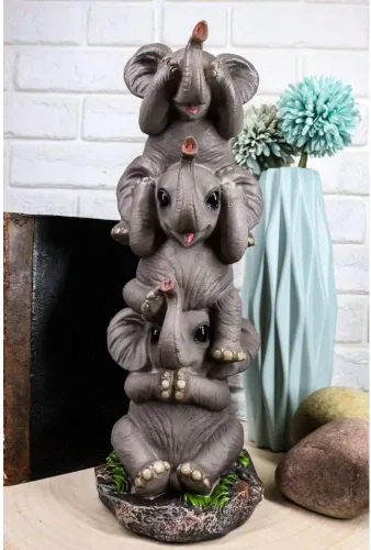 Miniatura 4 de Friends Elephants Totem Statue