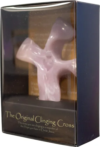 Miniatura 3 de Clinging Cross original de 4 pulgadas ¡Nuevo color primaveral! Hermoso morado verbena claro Por Not So Plain Jane Christian Home Goods