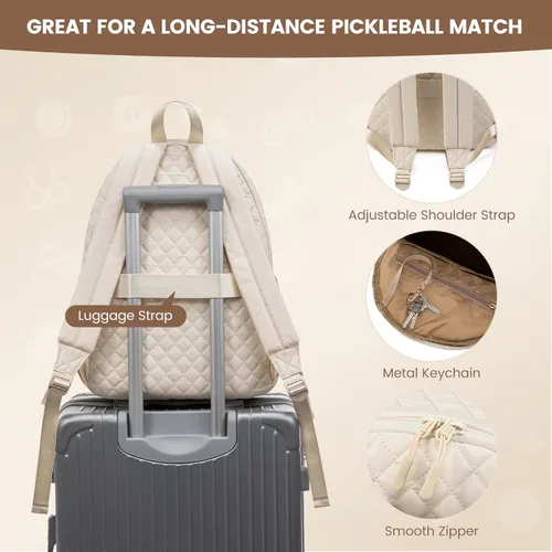 Miniatura 7 de Sucipi Bolsas de tenis para mujeres, Mochila bolsa acolchada para raqueta de tenis para raqueta de tenis, palas de pickleball, bádminton