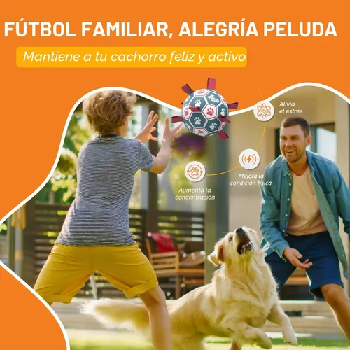 Miniatura 4 de QDAN Pelota de fútbol para perros con correas, juguetes interactivos de forcejeo, juguete de cumpleaños para cachorros, juguete acuático, para rojo