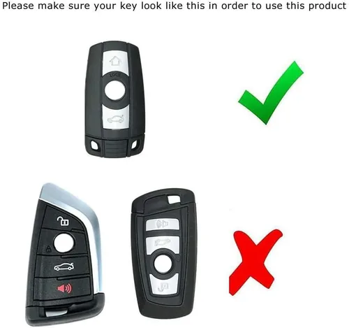 Miniatura 2 de iJDMTOY Emblemático llavero de cuero con patrón de fibra de carbono negro de 3 colores con llavero compatible con el mando a distancia BMW
