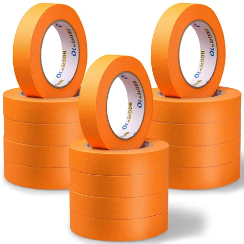 Miniatura 11 de Oleitodh 15 rollos de cinta roja para pintores a granel de 1 pulgada x 825 yardas, cinta de enmascarar para pintores sin residuos, cinta de pintura
