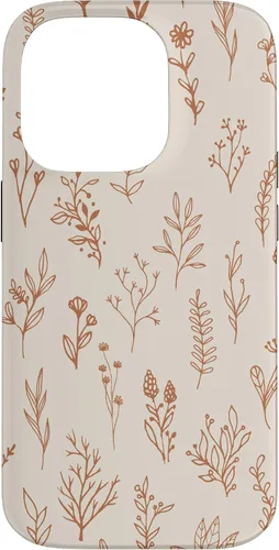 Miniatura 17 de Cute Beige Brown Wildflower Aesthetic Flower Pattern Case for iPhone 17