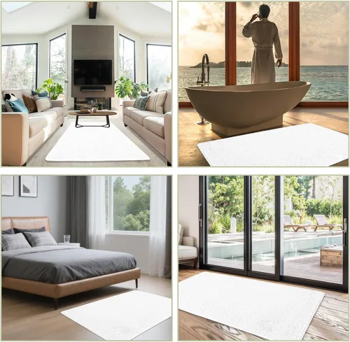 Miniatura 221 de Alfombra de baño pequeña de 12 x 18 pulgadas, lavable y absorbente, antideslizante, alfombra de baño de felpilla gruesa y suave para baño, ducha