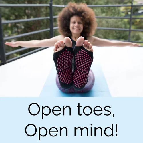 Miniatura 7 de Tucketts Anklet Toeless Non-slip Grip Socks - Yoga Barre Pilates Home Leisure - 1 pair Black