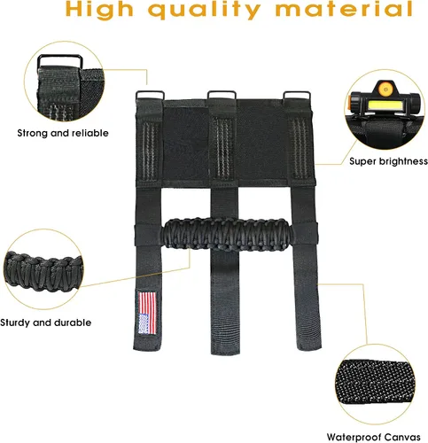 Miniatura 8 de sukemichi Asas de agarre de barra de agarre con luz para Jeep Wrangler TJ JK JL YJ Unlimited Rubicon Sahara 2 puertas 4 puertas Jeep Gladiator JT