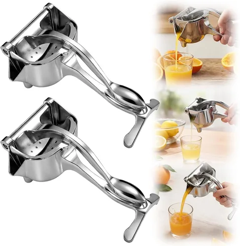 Exprimidor manual de frutas resistente, exprimidor de jugo de fruta fresca de aleación de aluminio 2026, extractor de jugo desmontable con tazón de