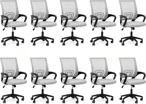 Miniatura 20 de Silla de oficina ergonómica, silla de escritorio de malla con respaldo medio, silla de computadora, color negro Soporte lumbar, modo oscilante