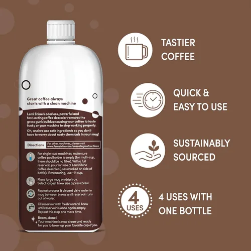 Miniatura 6 de Lemi Shine Descalcificador de café – Limpiador de cafetera de ácido cítrico de grado alimenticio para Nespresso, Keurig y más – 15 onzas