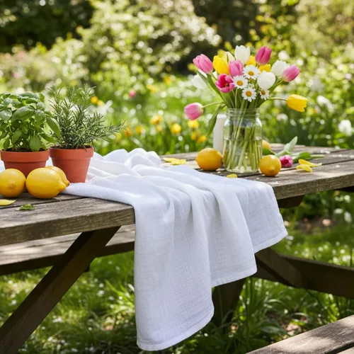 Miniatura 3 de Toallas de saco de harina Toalla de té para manualidades Paños de cocina Toalla de algodón en blanco para bordado Cubierta de lino