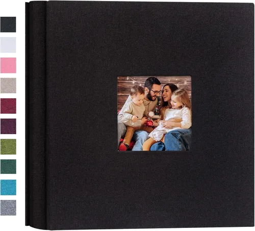 Miniatura 36 de Mublalbum Álbum de Fotos Pequeño 4x6 200 Fotos Cubierta de Lino Libro de Imágenes con Bolsillos Horizontales para Boda Familia Aniversario y Bebé