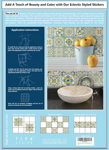Miniatura 6 de IRI-GIRI Adhesivos para azulejos de loseta en muro Calcomanías de pared de vinilo impermeables de 4 x 4 pulgadas para cocina y baño Azulejos