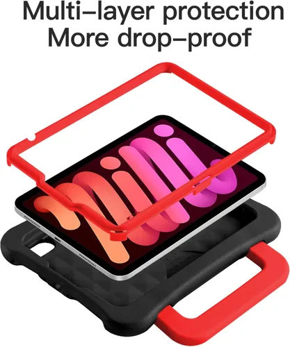 Miniatura 8 de Funda para Niños para iPad mini 7 (A17 Pro) 2024/iPad Mini6 2021, Peso Ligero Resistente/A Prueba de Golpes/A Prueba de Caídas con Asa/Soporte