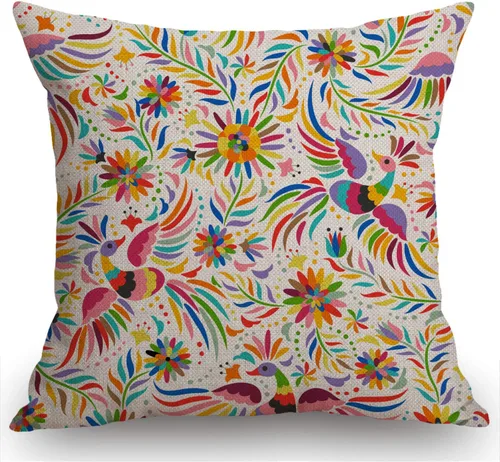 Miniatura 9 de Swono Funda de almohada de flores y hojas rosas, funda de almohada con patrón floral de acuarela, funda de almohada de arpillera de flores y rosas