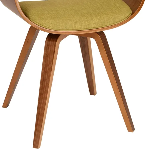 Miniatura 11 de Armen Living Silla de verano moderna de mediados de siglo en tela azul con acabado de madera de nogal - Juego de 2