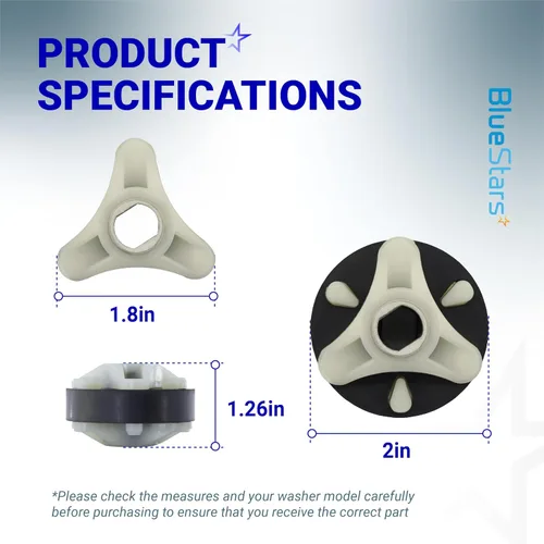 Miniatura 3 de Kit de acoplamiento de motor de núcleo metálico BlueStars 285753A para piezas de lavadoras Kenmore Whirlpool - Reemplaza AP3963893, PS1485646