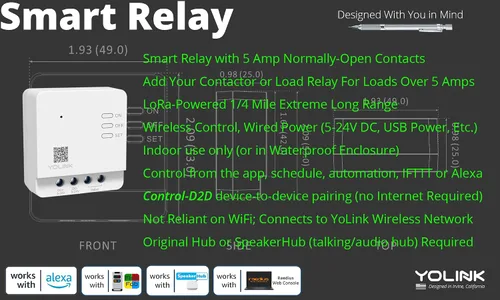Miniatura 6 de YoLink Relé, interruptor inteligente, relé inteligente YoLink de 1/4 milla de alcance súper largo compatible con Alexa, Google e IFTTT, máx. 5