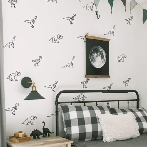 Calcomanías de pared de dinosaurio, calcomanías de animales para dormitorio, decoración extraíble, cuarto de bebé, habitación de los niños, murales