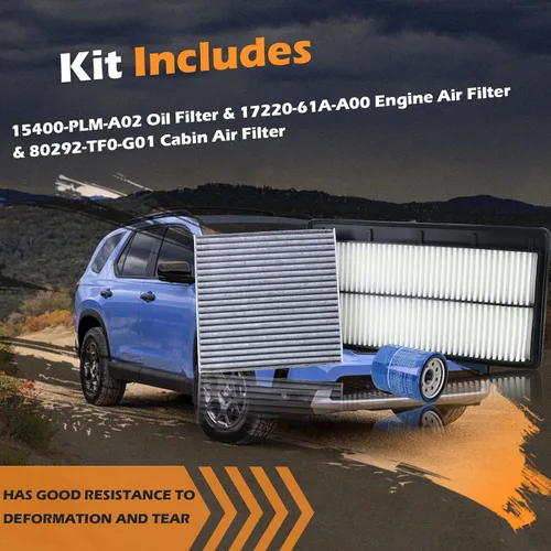 Miniatura 6 de Filtro de aceite 15400-PLM-A02 y filtro de aire de motor 17220-61A-A00 y filtro de aire de cabina 80292-TF0-G01 apto para Honda Pilot 3.5L