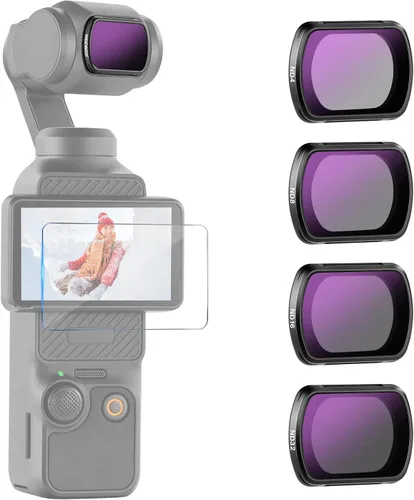 Miniatura 17 de NEEWER ND & CPL Kit de Filtros para Pocket 3 (Paquete de 3), ND4 ND8 CPL Juego de Filtros Polarizadores de Densidad Neutra Magnéticos con Vidrio